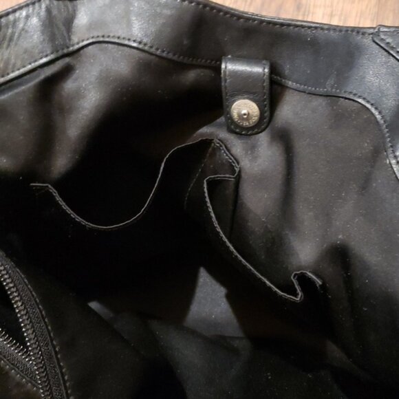 COACH Signature Black Perforated Leather Carly Tote F16598 - Picture 7 of 15